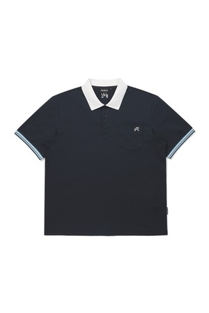 배색 포인트 폴로 티셔츠 NAVY (MAN)_NAVY-a