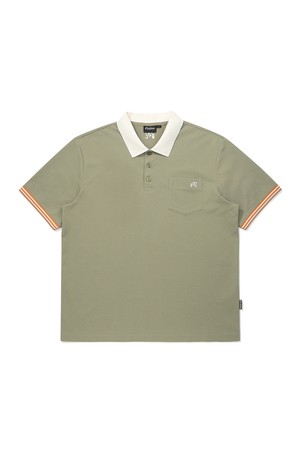 배색 포인트 폴로 티셔츠 KHAKI (MAN)_KHAKI-a