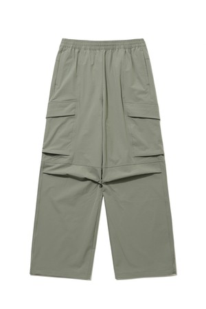 에센셜 와이드 카고 스트링 팬츠 KHAKI