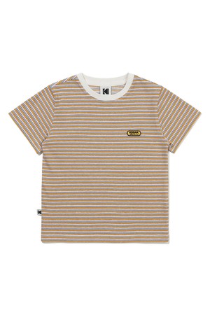 멀티 스트라이프 반팔 티셔츠 우먼 YELLOW