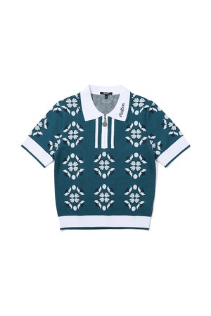 [WOMENS COLLECTION] LUCIA 하프집 폴로넥 셔츠 TEAL BLUE (WOMAN)_BLUE-a