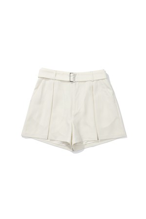 [WOMENS COLLECTION] AMARA 부분 플리츠 쇼츠 IVORY (WOMAN)_IVORY-a