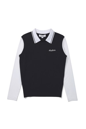 니트 하이브리드 긴팔 폴로셔츠 NAVY (WOMAN)_NAVY-a