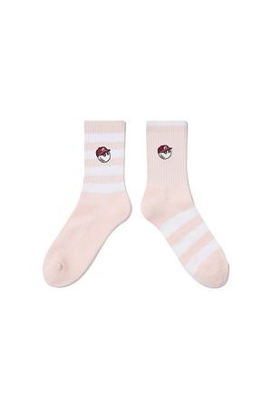 언발란스 스트라이프 와펜 크루삭스 PINK_PINK-a