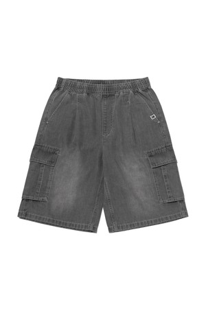 RGB 데님 버뮤다 카고 반바지 GREY