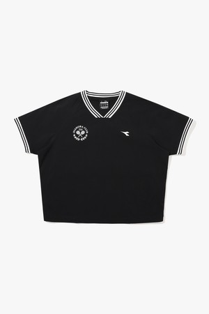 테니스타 크롭 반팔 피스테 우먼 BLACK_BLACK-a