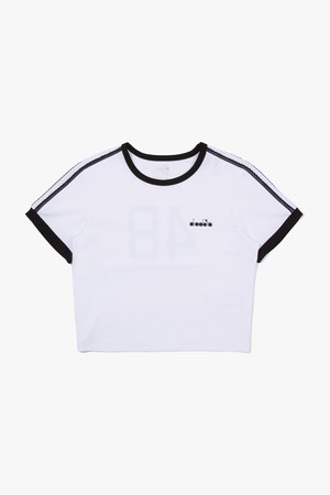 풋볼 무드 슬림 반팔 티셔츠 우먼 OFF WHITE_WHITE-a