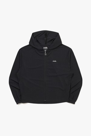 시어 골지 후드 집업 우먼 BLACK_BLACK-a