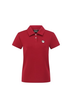 여성 소프트 슬림 카라 티셔츠 RED (WOMAN)_RED-a