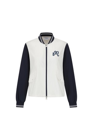 여성 컬러 포인트 스타디움 자켓 WHITE (WOMAN)_WHITE-a