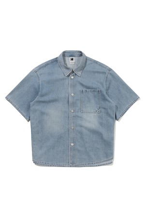 RGB 데님 반팔 셔츠 S.BLUE