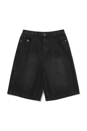 RGB 데님 6부 반바지 BLACK