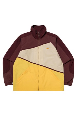 케이 컬러블럭 스탠넥 자켓 BURGUNDY