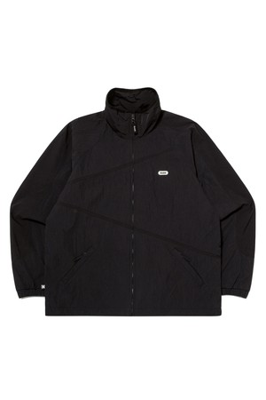 케이 컬러블럭 스탠넥 자켓 BLACK