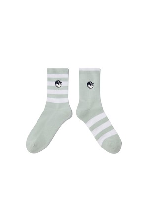 언발란스 스트라이프 와펜 크루삭스 MINT GREEN_GREEN-a