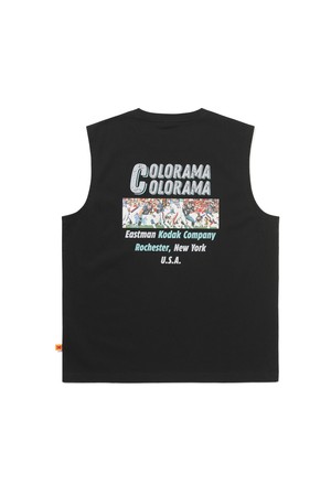 컬러라마 에어로쿨 슬리브리스 티셔츠 BLACK