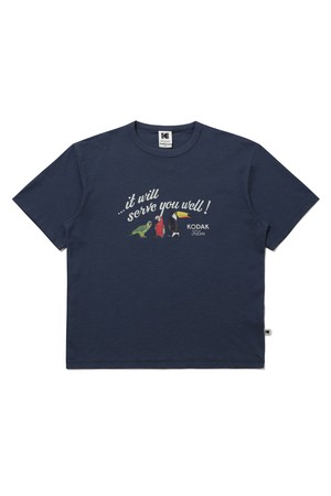 RGB 코튼 그래픽 반팔 티셔츠 NAVY