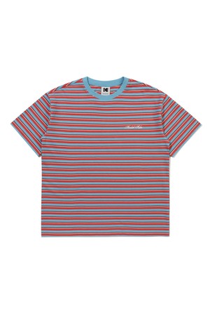 스트라이프 반팔 티셔츠 RED