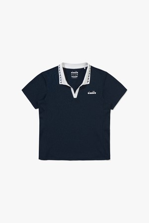 클래식 테니스 PK 카라 반팔 티셔츠 우먼 NAVY_NAVY-a
