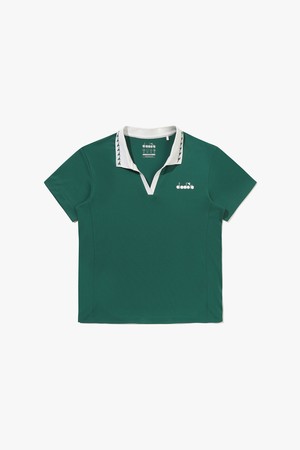클래식 테니스 PK 카라 반팔 티셔츠 우먼 GREEN_GREEN-a