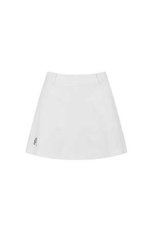 빅 로고 포인트 플레어 스커트 WHITE (WOMAN)_WHITE-a