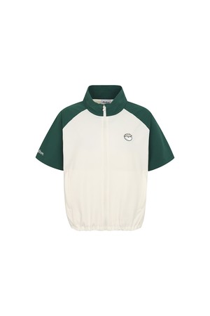 하프슬리브 컬러블럭 자켓 CREAM (WOMAN)_IVORY-a