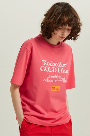 레터링 반팔 티셔츠 PINK