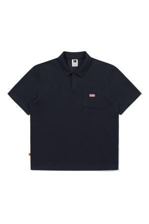 에어로쿨 와플 카라 티셔츠 NAVY