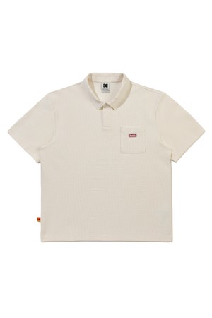 에어로쿨 와플 카라 티셔츠 IVORY