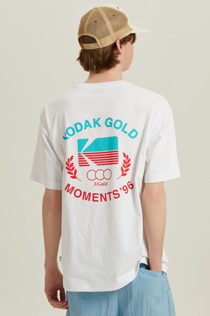 골드모먼트 코튼 그래픽 반팔 티셔츠 WHITE
