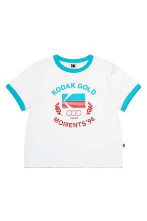 골드모먼트 코튼 그래픽 반팔 티셔츠 우먼 WHITE