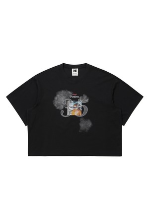 펀타임35 글리터 반팔 티셔츠 여성 BLACK