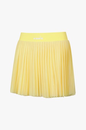 메쉬 플리츠 스커트 YELLOW_YELLOW-a