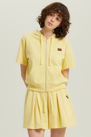 프레쉬 아스킨 크롭 후드 집업 우먼 YELLOW