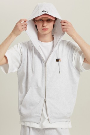 프레쉬 아스킨 슬리브리스 후드 집업 W.MELANGE