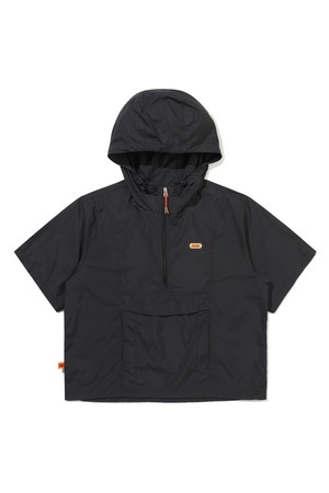 브리즈팝 쿨 반팔 후드 아노락 우먼 BLACK