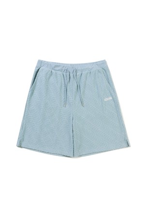 레터링 테리 4부 반바지 S.BLUE