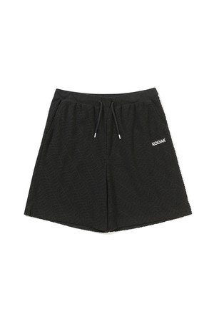 레터링 테리 4부 반바지 BLACK