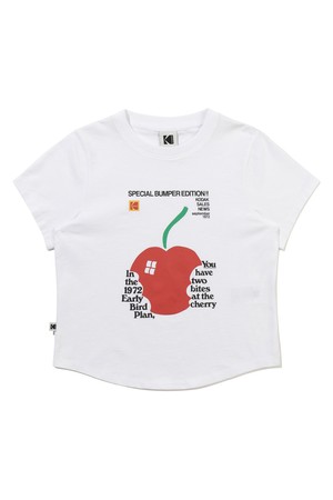 씨네라운지 체리 슬럽 반팔 티셔츠 우먼 WHITE