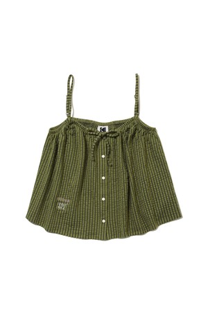 씨네라운지 시어서커 슬리브리스 블라우스 여성 KHAKI