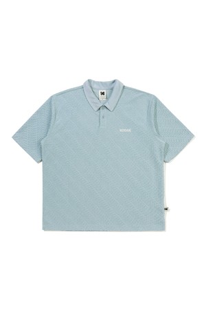 레터링 테리 카라 티셔츠 S.BLUE
