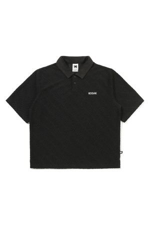 레터링 테리 카라 티셔츠 BLACK
