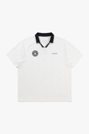 세레모니 메쉬 자카드 카라 반팔 티셔츠 OFF WHITE_WHITE-a