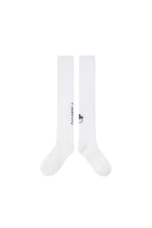여성 언발란스 로고 니삭스 OFF WHITE (WOMAN)_WHITE-a