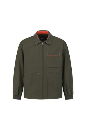 카라 배색 트러커 자켓 DARK KHAKI (MAN)_KHAKI-a