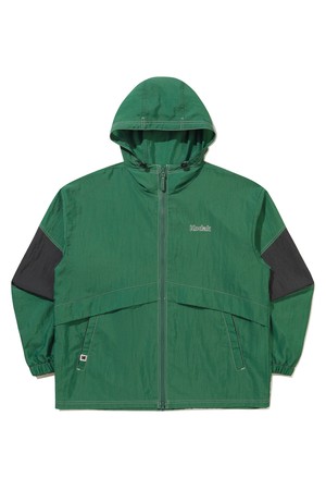 컬러 블록 후드 자켓 GREEN