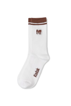 심볼 자수 크루 삭스 BROWN