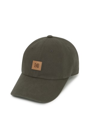 릴렉스핏 레더 로고 볼캡 KHAKI
