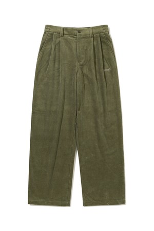 코듀로이 핀턱 밴딩 팬츠 KHAKI