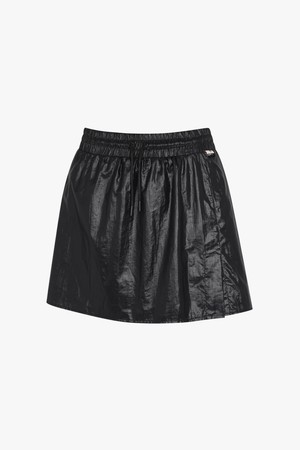 크로스코트 페이크 레더 스커트 BLACK